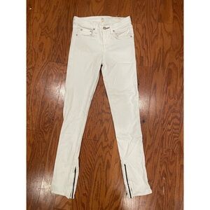 Rag & Bone White Skinny Zipper Capri Jeans Size 24